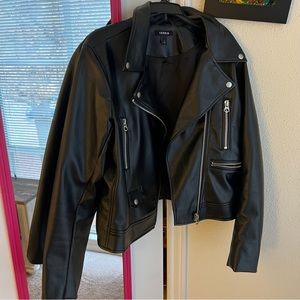 Torrid black faux leather jacket, size 1
